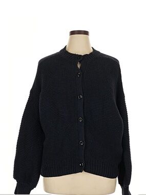 Alex Mill Black Chunky Button-Front Cardigan